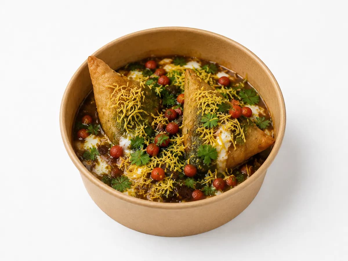 Veg Samosa Chaat