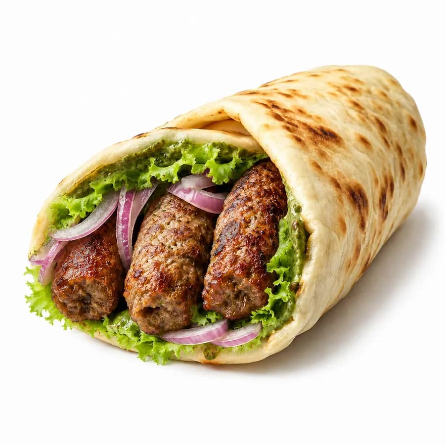 Seekh Kebab Roll In Fresh Naan