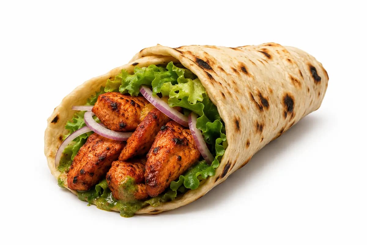 Chicken Tikka Roll In Fresh Naan